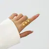 Joia da Moda Popular Transfronteiriça Flor Oca Anel Aberto Irregular Feminino de Alto Padrão Personalizado