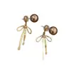 Pendientes Retro de Lazo de Perlas para Mujer, Lujo Accesible, Gama Alta, Elegantes, Pendientes, Nicho, Pendientes Únicos y Sencillos