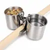 Caja de Comida para Loro Comedero para Pájaros Clip Anti-Masticación de Acero Inoxidable Taza para Periquito Myna Caja de Comida para Pájaros Suministros para Loros Caja de Alimentación para Pájaros