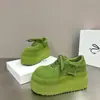 Moda Trendy 2026 Principios de Primavera Nuevos Mocasines Casuales de Estilo Coreano para Mujer con Punta Redonda, Cordones, Plataforma y Suela Gruesa