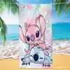 Toalha de Praia Infantil Stitch de Microfibra Modelo Novo Transfronteiriço, Venda Direta do Fabricante, Toalha Absorbente de Secagem Rápida com Fleece Cartoon em Ambos os Lados