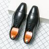Zapatos de cuero puntiagudos para hombre, de talla grande, para las cuatro estaciones, de moda, de negocios, de estilo británico, para boda.