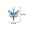 F136 Aleación de Titanio Zircón Espada Mariposa Clavo de Hueso de Oreja Implante Grado G23 Titanio Rosca Interna Perforación Joyería Clavo de Oreja Cabeza