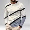 Camiseta Casual Holgada de Manga Larga con Cuello Redondo para Hombre Transpirable Ligeramente Elástica Top Cómodo para Verano Uso Diario Deportes y Salir