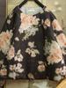 Estilo Nuevo de Invierno Nuevo Chinoiserie Lino Estampado Literario Retro Algodón Ropa Exterior Cuello Redondo Solapa Diagonal Holgada Corta Chaqueta de Algodón 375015