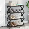 Prateleira de Sapatos em Forma de X para Comércio Exterior Transfronteiriço Armazenamento de Sapatos Caixa de Armazenamento Sem Instalação Economizadora de Espaço Espessa Organização Armário de Sapatos Estilo Japonês