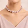 Joyería Europea y Americana Colorida Lujo Ligero Micro Diamante Imitación Perla Barroca Collar para Mujer Versátil Collar de Cuentas Ins