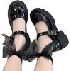 Zapatos Planos de Tacón Grueso y Suela Gruesa, Zapatos Pequeños de Cuero, Zapatos Lolita de Tacón Alto a la Moda para Mujer, Nuevos Zapatos JK 2025, Zapatos Mary Jane Retro