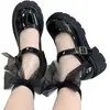 Zapatos Planos de Tacón Grueso y Suela Gruesa, Zapatos Pequeños de Cuero, Zapatos Lolita de Tacón Alto a la Moda para Mujer, Nuevos Zapatos JK 2025, Zapatos Mary Jane Retro