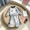 Nueva colección de primavera: conjunto de dos piezas moderno y deportivo para niñas, que incluye una sudadera infantil, perfecto para primavera y otoño, ropa infantil elegante para exportación