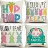 Fronha de Travesseiro Personalizada de Ovo de Páscoa para Decoração de Casa Transfronteiriça Atacado Almofada de Linho de Coelho da Páscoa Sofá