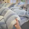 Juego de Sábanas y Funda Nórdica Jacquard de Cuatro Piezas 100% Algodón Clase A, Juego de Sábanas Ajustables de Tres Piezas de Algodón Puro, Grado Maternal e Infantil Clase A