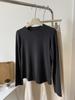 Camiseta Interior de Cachemira Sintética para Mujer, Suéter Holgado y Versátil de Cuello Redondo con Mangas Largas, Estilo Básico Otoño e Invierno con Color Puro Ropa de Otoño