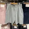 Shorts de Malha Elástica Lavada de Verão Masculino e Feminino Japonês Casuais de Cintura Média C474129 467797 477950