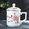 Figura Qianli Jiangshan Cerâmica Caneca de Escritório Caneca de Chá Caneca de Água Jingdezhen Porcelana Óssea Caneca Presente Souvenir Imprimível