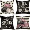 Funda de Almohada de Halloween al Por Mayor de Amazon Transfronteriza Popular Temu Lino Felpa Cuadrada Funda de Almohada Funda de Almohada Cómoda