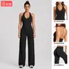 Conjunto de Chaleco de Yoga Cruzado con Cuello Halter y Escote en V con Copas Extraíbles, Chaleco Deportivo con Hermoso Diseño en la Espalda, Conjunto de Ropa Casual para Fitness y Yoga
