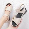 Sandalias para Mujer Tallas Grandes 2022 Verano Nuevas de Goma y Plástico con Velcro Planas para Personas de Mediana Edad y Mayores Suela Suave Sandalias para Suegra Zapatos de Madre