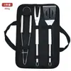 Equipamento para Churrasco de Camping Utensílios Portáteis para Churrasco Conjunto Completo Doméstico Ferramentas para Churrasco ao Ar Livre Faca e Garfo Pincel de Óleo Pinça