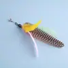 Venta al por mayor del fabricante Palo de plumas de colores para gato con cascabel Cabezal de repuesto Juguete interactivo para gatos Juguete para gatitos