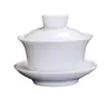 Tigela Coberta de Porcelana Branca Única Grande Xícara de Chá para Torrada Porcelana Jade Gordura de Carneiro Tampa de Porcelana Conjunto de Chá Sala de Chá Tigela de Chá Sancai