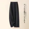 Pantalones de Pierna Ancha de Moda para Mujer Invierno Cintura Alta Sueltos Pantalones Rectos Estrechos para Dama Pantalones Casuales de Lana Versátiles Adelgazantes