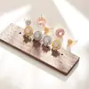 Prata S925 Japonês e Coreano Topázio Diamante Configurações de Brinco Acessórios Ouro 18K Pedra Preciosa Redonda Brinco Materiais DIY