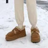 Zapatos Birkenstock de suela gruesa para mujer, con forro de felpa, engrosados, cálidos, zapatos de suela de frijol, nuevo estilo 2026, botas de nieve de invierno, zapatos de algodón, zapatos peludos