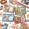 Xin Mo Paquete de Materiales para Bento de Comida Retro Pegatinas de Comida Retro para Diario Collage Manualidades Set de Materiales Decorativos