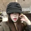 Boina Plegada Estilo Japonés Yamamoto Otoño e Invierno Circunferencia de Cabeza Grande Sombrero de Equitación Sombrero Octagonal Nube Sombrero Retro Para Mujer