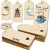 Juego de 24 Piezas de Colgantes Creativos de Madera en Blanco para Etiquetas, DIY Hechos a Mano, Marcadores de Libros en Blanco, Etiquetas de Artesanía de Madera