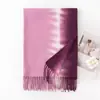 Bufanda Nueva Elegante de Estilo Femenino con Degradado para Niñas, Chal de Gama Alta para Otoño e Invierno, Bufanda Cálida de Imitación Cachemir