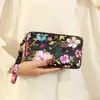 Bolsa de Celular de Camada Única para Atacado com Zíper, Porta-Moedas Longo Feminino, Bolsa de Armazenamento, Bolsa para Guardar Chaves, Estampa Vintage, Portátil