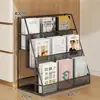 Estante infantil, suporte de leitura multifuncional, estante de parede integrada para uso doméstico com rodas, estante de armazenamento de livros de vários andares de piso