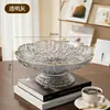 Novo Estilo Fruteira de Luxo Leve com Pé Alto para Uso Doméstico na Sala de Estar, Bowl de Frutas de Alta Qualidade, Bandeja de Exibição de Doces e Lanches para Mesa de Centro Venda por Atacado