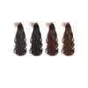 Peluca postiza de clip para coleta alta de pelo rizado para mujeres con pelo largo, trenzas, cabello artificial natural, material de seda artificial de alta temperatura