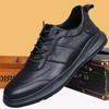 Sapatos Masculinos 2025 Primavera e Outono Couro Macio Estilo Coreano Tênis Esportivo Versátil Respirável Sapatos de Couro Atacado Confortáveis Estilosos Casuais