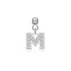 Andywen Plata S925 Accesorios de Letras Microincrustados Colgante de Letra Inglesa Simple y Versátil Pendientes Colgantes de 26 Letras