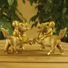 Kirin de Latón Kirin Infantil Sentado Adornos de Cobre Kirin de Cobre Objetos de Bronce