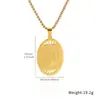 Colar Pingente Cruzado Aço Inoxidável Dourado Aço Titânio Estilo Punk Masculino Retro Texto Colar Joias Atacado