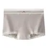 Cueca Boxer Feminina Algodão Puro com Renda Retro Tipo a 10A Silk Forro Antibacteriano Cintura Média Amiga da Pele Cobre o Quadril Respirável