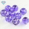 Huagang Gema Redonda Agujero Completo Zircón Fucsia Cuentas Piedra Nudista Agujero Pasante CZ Cuentas de Luz Perforadas Pulsera de Cuerda DIY