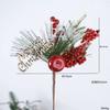 Navidad Rojo Bayas Ramo Corona Decoración Accesorios Nieve Cayendo Hojas de Pino Ramas Cortas Bayas