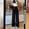Pantalones de traje para mujer Maillard pantalones de mujer Primavera y Otoño Nuevos pantalones casuales rectos adelgazantes de cintura alta con caída pantalones de pierna ancha