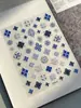 Yitu Calcomanías para Uñas Estilo Bohemio en Relieve Exquisitas Retro Azul y Blanco Porcelana Patrón de Hormiga Accesorios de Calcomanías Yt7573