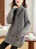 Suéter Casual con Cuello Bufanda para Mujer 2026 Invierno Nuevo Rojo Holgado Capa Interior Holgado Estilo Elegante Top de Moda