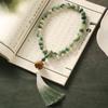 Pulseira de Raiz de Bodhi Jade Branco Degradê de Mão com Franja de Borla Anel Corrente Pulseira Wen Brinquedo Masculino Placa de Contas de Bodhi Brinquedo Bodhi Crianças