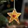 Resina Navideña Vintage Copos de Nieve de Resina Pintados, Estrellas de Cinco Puntas en Forma de Corazón, Decoraciones de Árbol de Navidad, Adornos Colgantes y Arreglos