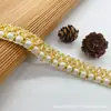 Collar para Sombrero de 1.7 cm de Ancho Estilo Chanel con Cuentas de Hilo Dorado Adorno de Encaje para Vestido de Novia Ropa DIY Decoración de Ropa Estilo Francés
