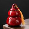Horno cerámico tarro de té calabaza tamaño pequeño mini portátil portátil tarro sellado tarro de almacenamiento de crianza incienso tarro de medicina tarro vacío